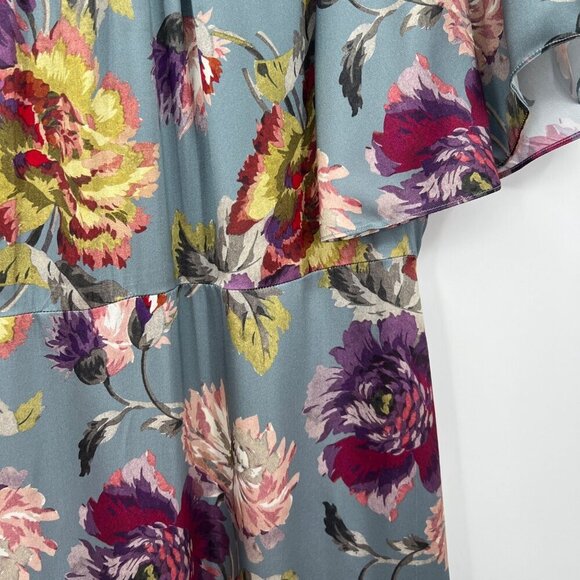 Rebecca Taylor 100% silk Short sleeve, mock, floral motif, baroque print, floral - Picture 6 of 15